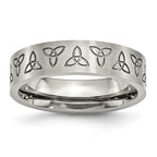 Trinity Symbol Wedding Band in Stainless Steel, 6mm