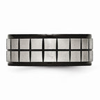 Brushed Black Wedding Band in Stainless Steel, 9mm