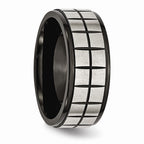 Brushed Black Wedding Band in Stainless Steel, 9mm