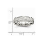 Stainless Steel Polished Hammered and Grooved 6.00mm Band
