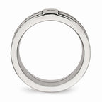 CZ Twisted Wedding Band in Stainless Steel, 9mm