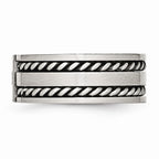 CZ Twisted Wedding Band in Stainless Steel, 9mm