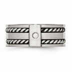 CZ Twisted Wedding Band in Stainless Steel, 9mm