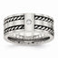 CZ Twisted Wedding Band in Stainless Steel, 9mm