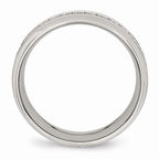 Sophia Jewelers Stainless Steel Wedding Band with Cubic Zirconia Elegant Polished Design