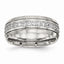 Sophia Jewelers Stainless Steel Wedding Band with Cubic Zirconia Elegant Polished Design