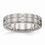 CZ Grooved Wedding Band in Stainless Steel, 6mm