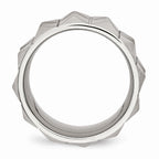 Brushed & Grooved Studded Wedding Band in Stainless Steel, 12mm