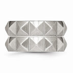 Brushed & Grooved Studded Wedding Band in Stainless Steel, 12mm