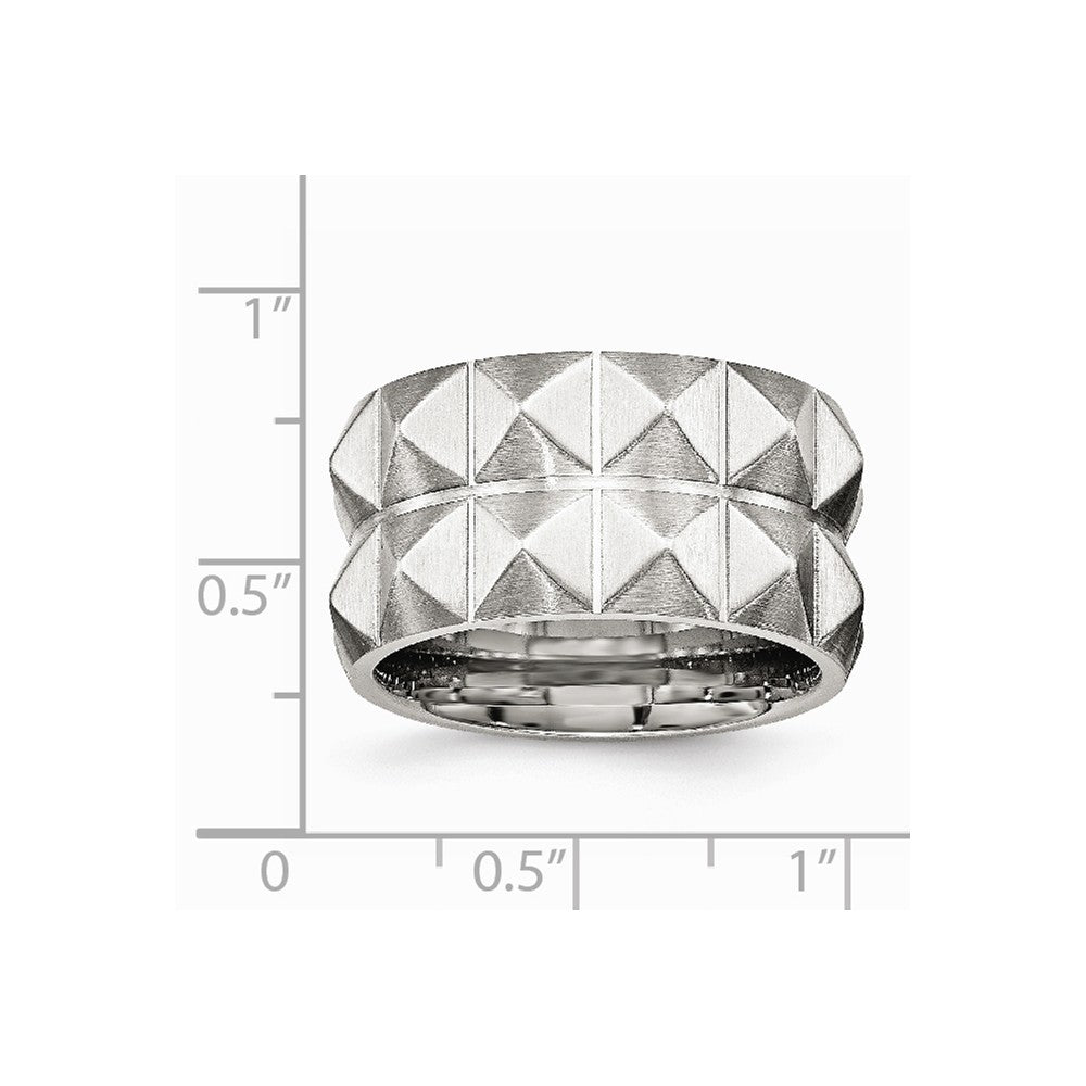 Stainless Steel Brushed Grooved 12.00mm Band