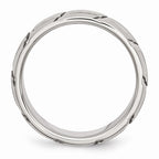 Grooved Wedding Band in Stainless Steel, 8mm