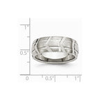Stainless Steel Grooved 8mm Brushed & Polished Band