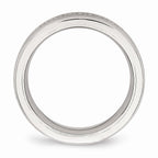 CZ Wedding Band in Stainless Steel, 6.5mm