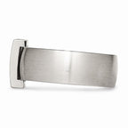 Brushed CZ Wedding Band in Stainless Steel, 8mm