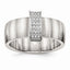 Brushed CZ Wedding Band in Stainless Steel, 8mm