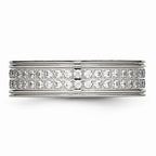CZ Wedding Band in Stainless Steel, 6.5mm