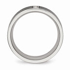 CZ Wedding Band in Black IP-Plated Stainless Steel, 8mm