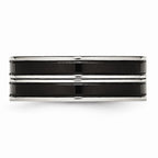CZ Wedding Band in Black IP-Plated Stainless Steel, 8mm