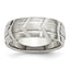 Grooved Wedding Band in Stainless Steel, 8mm