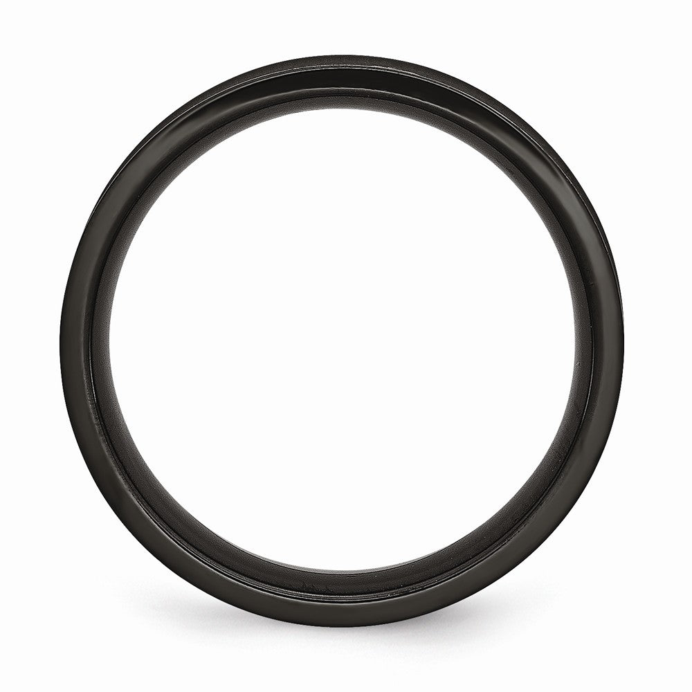 Cross Wedding Band in Black IP-Plated Stainless Steel, 6mm Secondary image