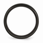 Cross Wedding Band in Black IP-Plated Stainless Steel, 6mm