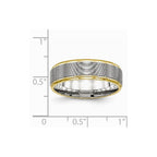 Stainless Steel Polished Yellow IP Grooved Ring