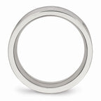 Grooved Comfort-Fit Wedding Band in Stainless Steel, 8mm