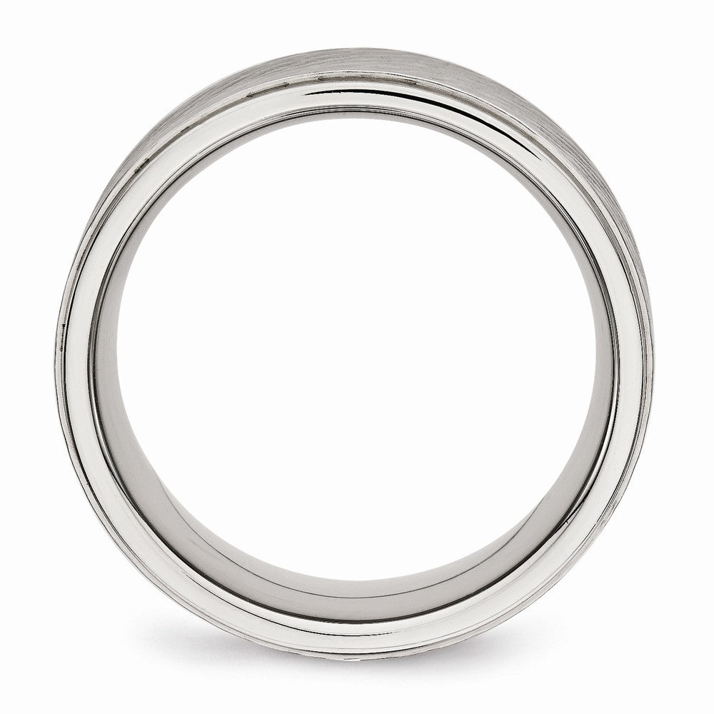 Ridged Edge Wedding Band in Stainless Steel, 9mm Secondary image