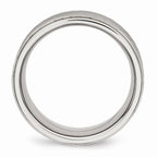 Ridged Edge Wedding Band in Stainless Steel, 9mm