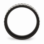 Black Studded Wedding Band in Stainless Steel, 9mm