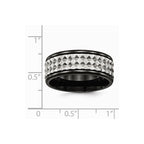 Stainless Steel Polished Black IP Textured Ring