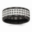 Black Studded Wedding Band in Stainless Steel, 9mm