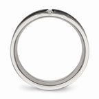Black CZ Comfort-Fit Wedding Band in Stainless Steel, 8mm