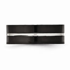 Black CZ Comfort-Fit Wedding Band in Stainless Steel, 8mm