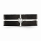 Black CZ Comfort-Fit Wedding Band in Stainless Steel, 8mm
