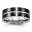 Black CZ Comfort-Fit Wedding Band in Stainless Steel, 8mm