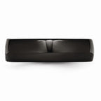 Sophia Jewelers Stainless Steel Wedding Band with Black Ceramic CZ Polished Finish