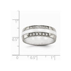 Stainless Steel Polished White Ceramic CZ Ring