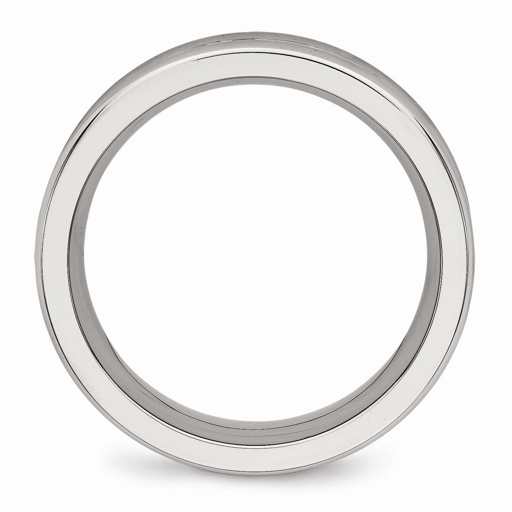 CZ Wedding Band in Stainless Steel, 7mm