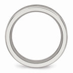 CZ Wedding Band in Stainless Steel, 7mm