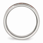 Sophia Jewelers Stainless Steel Men's Ring with Red Opal 8mm Polished Band