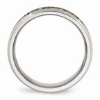 Lab-Created Opal Inlay Wedding Band in Stainless Steel, 8mm