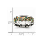 Stainless Steel Polished with Imitation Opal 8mm Men's Ring