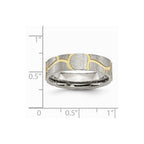 Stainless Steel Grooved Yellow IP-plated Ladies 6mm Brushed Band