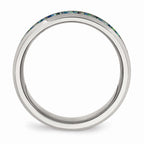 Lab-Created Opal Inlay Wedding Band in Stainless Steel, 8mm