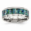 Lab-Created Opal Inlay Wedding Band in Stainless Steel, 8mm