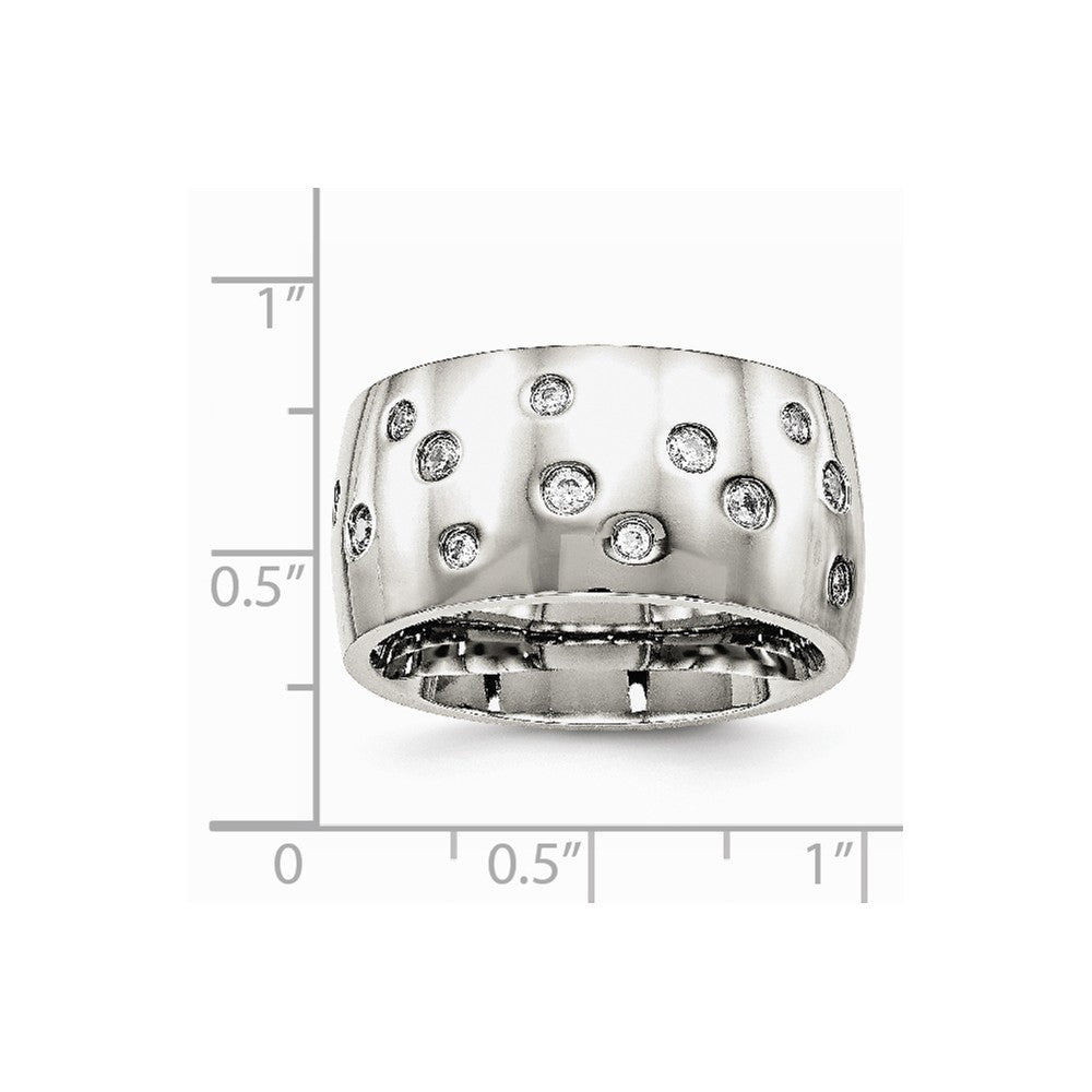 Stainless Steel Polished CZ Ring