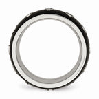 Sophia Jewelers Stainless Steel Black IP CZ Wedding Band with Polished Finish