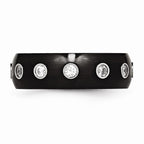 Sophia Jewelers Stainless Steel Black IP CZ Wedding Band with Polished Finish