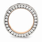Sophia Jewelers Rose IP Stainless Steel Wedding Band with CZ Elegance